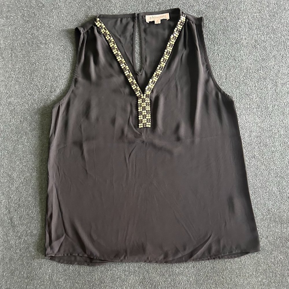 Black Camisole with rhinestone detail by Philosophy